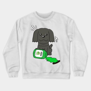 Cute black sheepdog Spilled Wasabi sauce Crewneck Sweatshirt